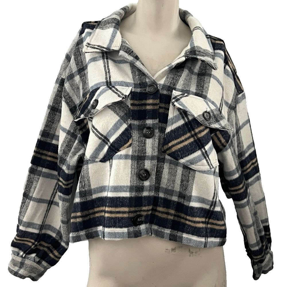 ASHLEY Outerwear 26 International Womens Size Large Plaid Short‎ Jacket Shacket